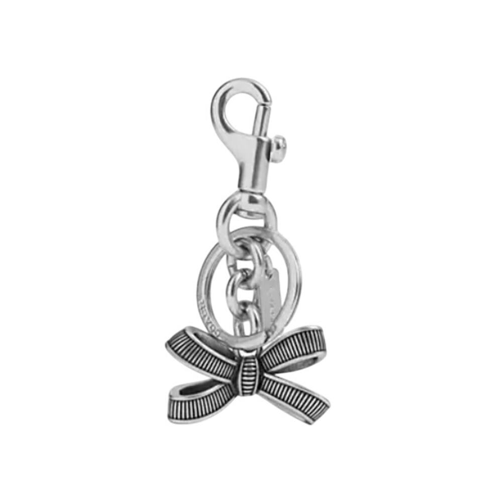 Coach Silver Bow Bag Charm Key Chain